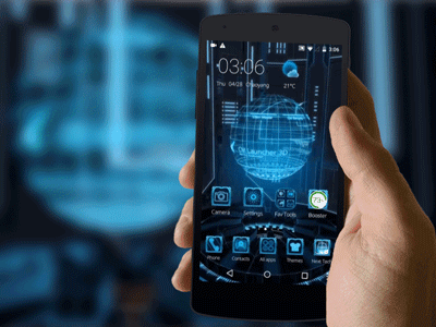 Mobile Phone displaying Global Technology